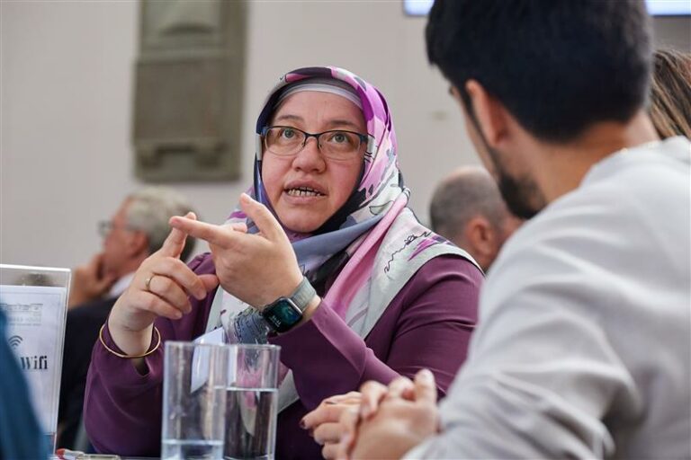 An audience member speaking