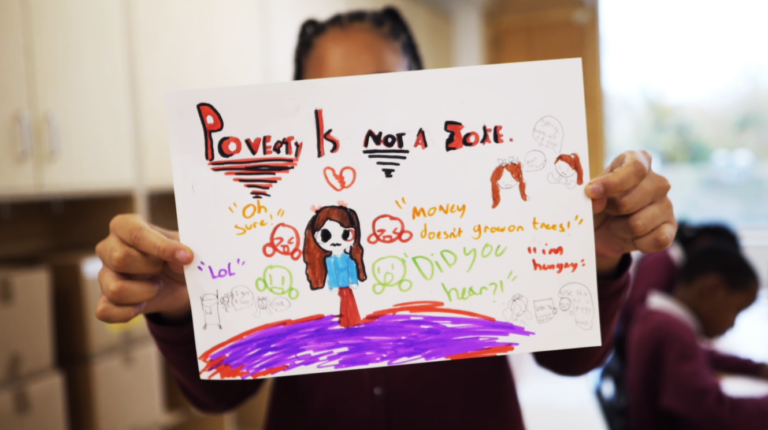 'Poverty is not a joke' child's drawing